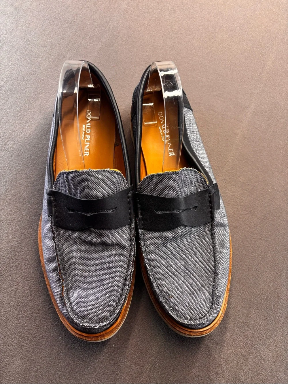 Donald Pliner Jimmy Slip-On Boat Penny Nylon Leather Loafers
